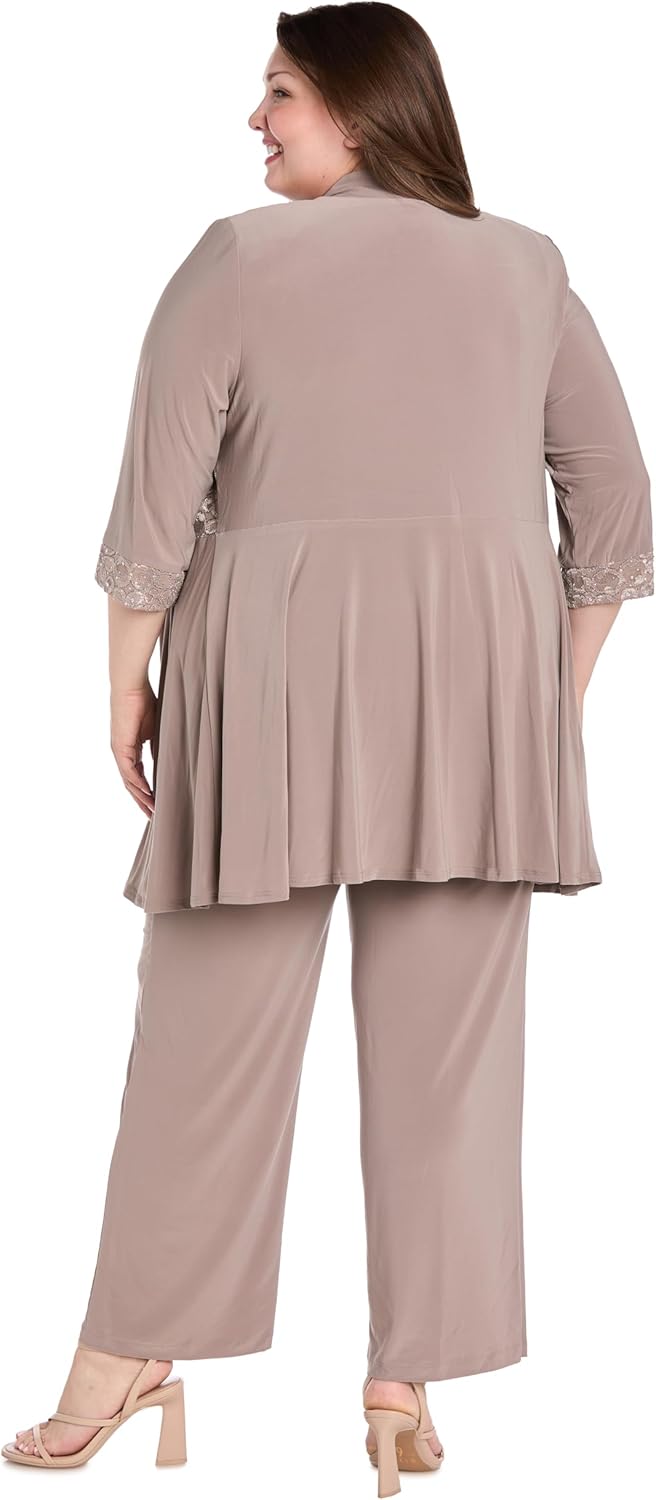 R&M Richards Women's Big Plus Size Lace Pant Set - Image 6