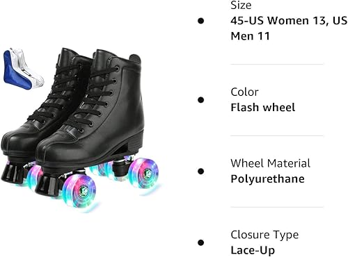 Miniatura 8 de Patines de piel sintética para hombres y mujeres, tipo botines, con doble fila de ruedas, para principiantes, patines profesionales para interiores