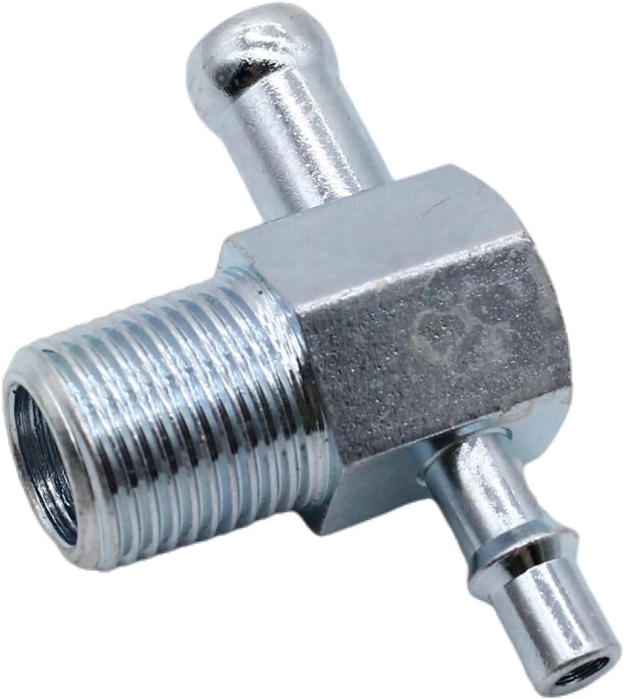 2PC Steel Intake Manifold Vacuum T Fitting 3/8" NPT to 1/4" & 3/8" Nipple Zinc Plated