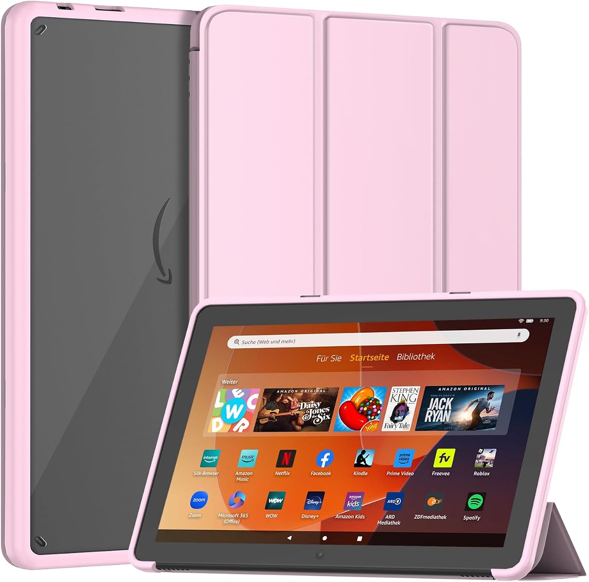 Sanyetral Tablet Protective Case with Auto Wake/Sleep Function, Incompatible with TCL Nokia -Pink