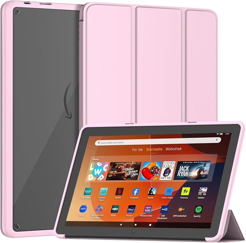 Sanyetral Tablet Protective Case with Auto Wake/Sleep Function, Incompatible with TCL Nokia -Pink