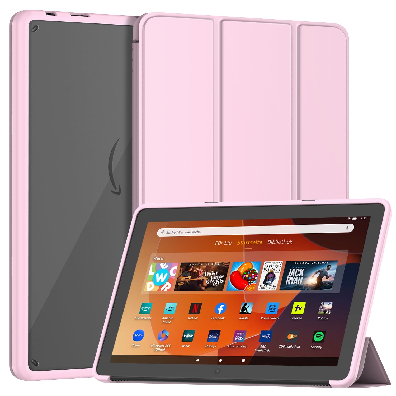Sanyetral Tablet Protective Case with Auto Wake/Sleep Function, Incompatible with TCL Nokia -Pink