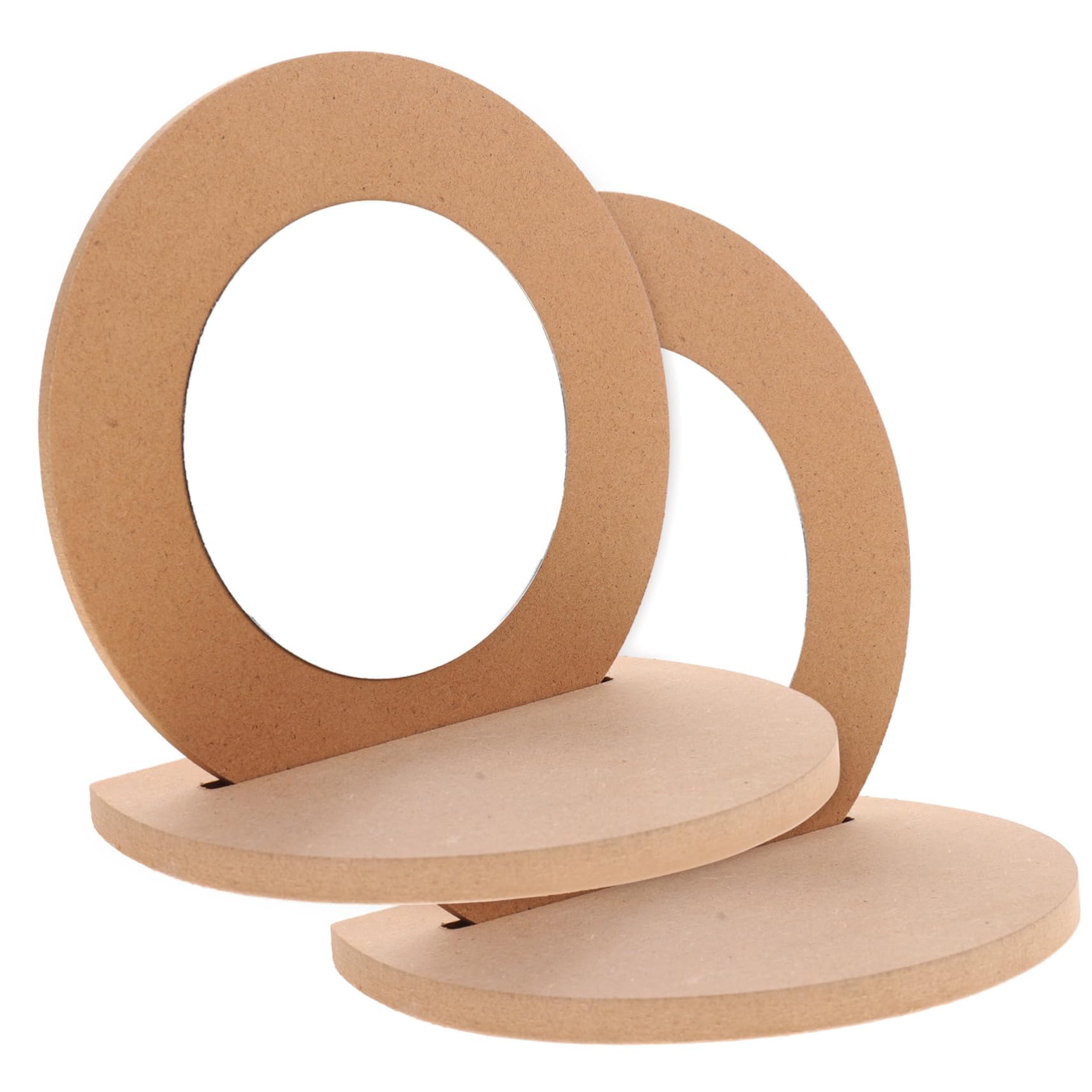 CLISPEED 2PCS DIY Wooden Mirror for Unpainted Round Tabletop Mirrors for Creative Painting Educational Plaything for Makeup and Imagination Craft Activity