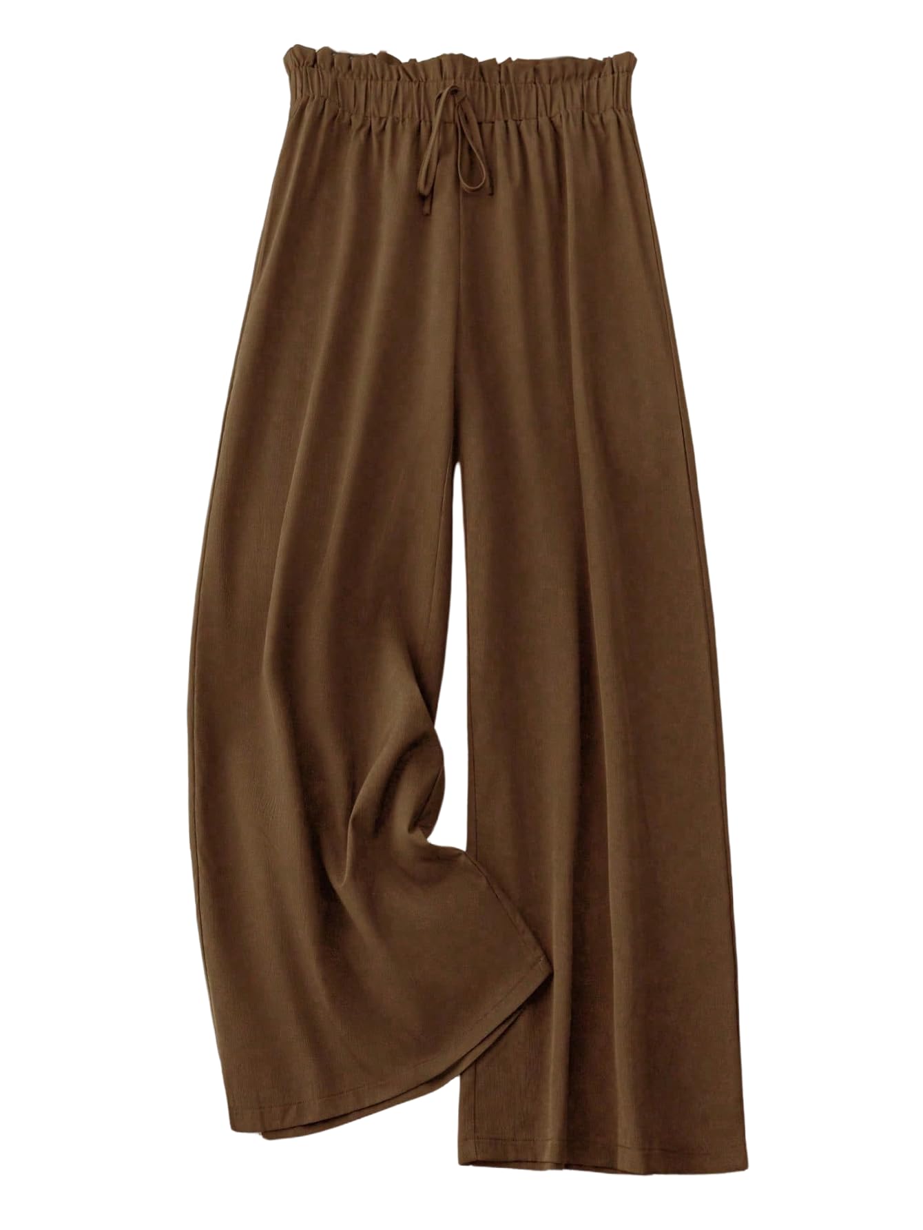 WDIRARA Womens Plus Size Paperbag Waist Wide Leg Pants Loose Palazzo Pants