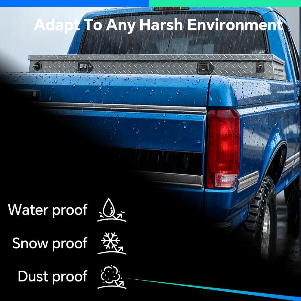 G-PLUS Tail Lights Assembly Fit Ford F150 Bronco 1990-1996 /Fit F250 F350 1990-1997 Rear Tail Brake Lamps Left Driver & Right Passenger Side Luces Traseras, Faros Traseros FO2801105, FO2800106 Red