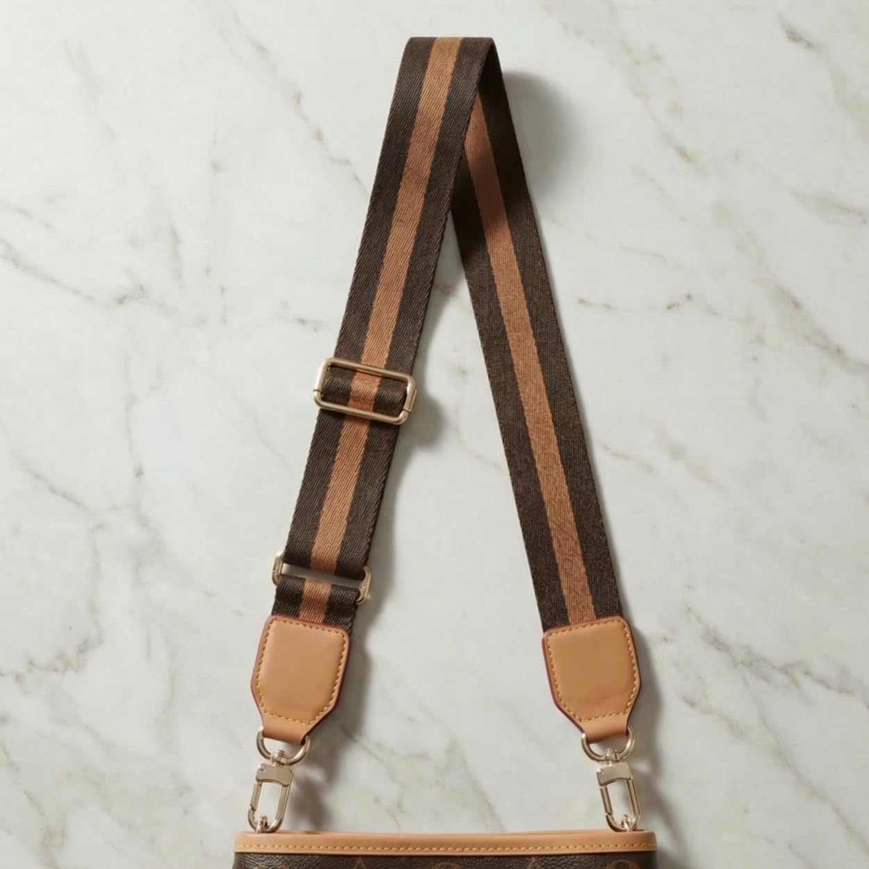 Wide Purse Strap Crossbody Replacement Strap for Handbags Adjustable Brown Leather Purse Strap
