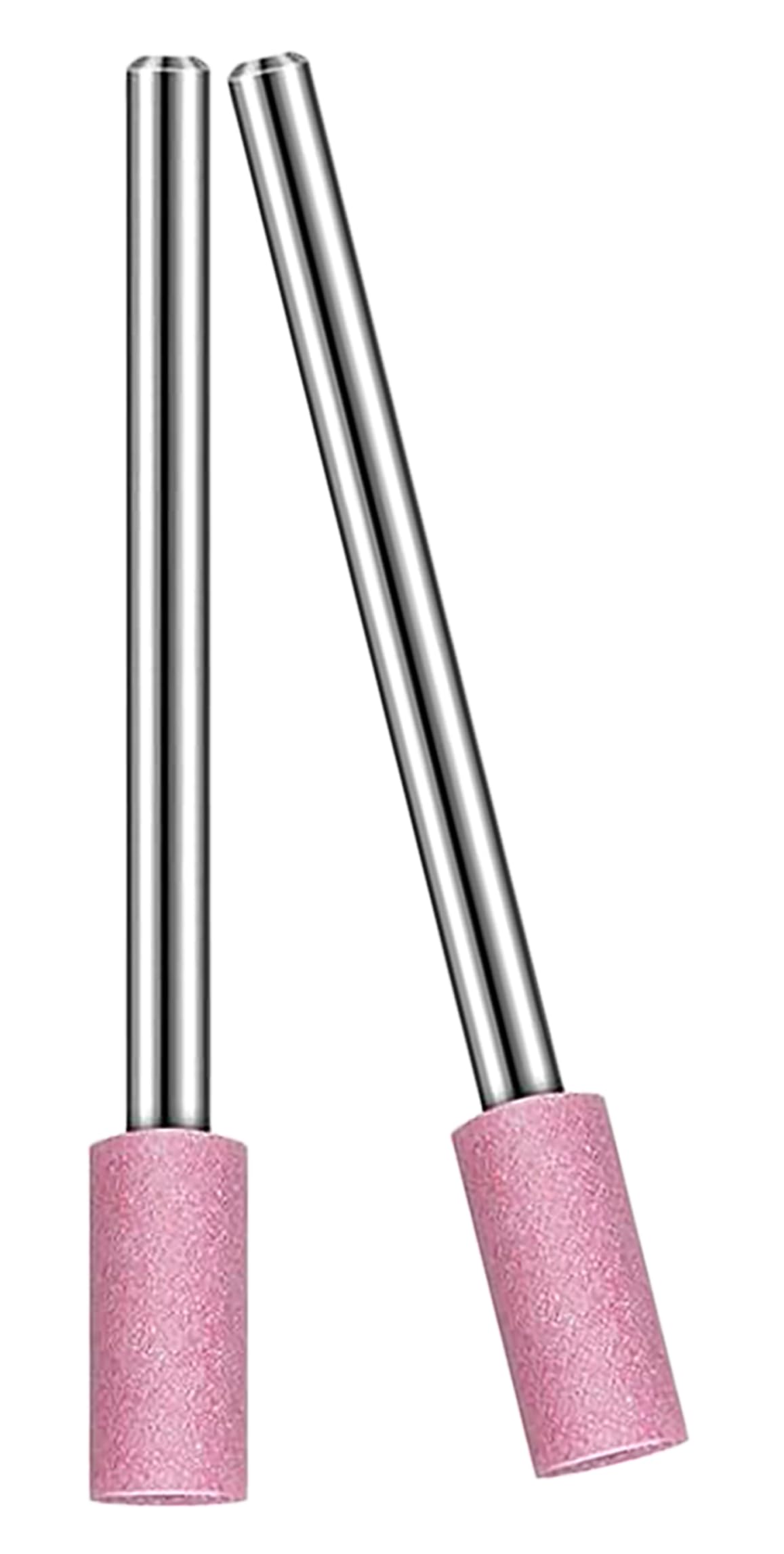 NACX 4mm Cylinder Shape Abrasive Mounted Stone Grinding Wheel Head, Rotary Grinding Stone Bits, 1/8" Shank, 40Pcs (Pink)