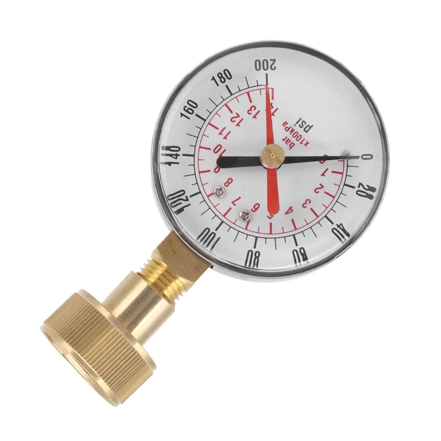 Water Pressure Gauge 3/4 Female Hose Thread Universal Water Pressure Gauge Iron and Aluminum Alloy for Irrigation Equipment