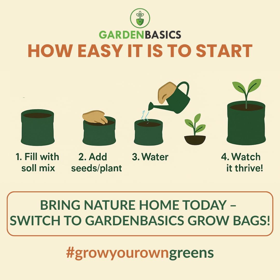 Grow Bags for Vegetables - 5 Pack, UV Protected -7