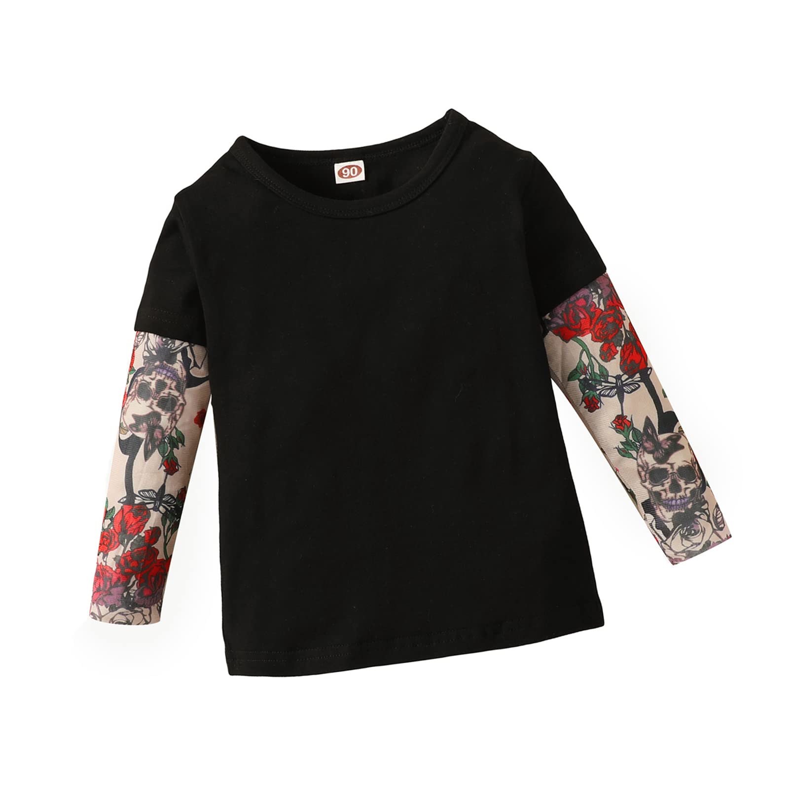 Magic Park1-10Y Baby Tattoo Sleeve T Shirts Toddler Girl Boy Tattoo Blouse Kids Tattoo Tee Tops Holiday Clothes