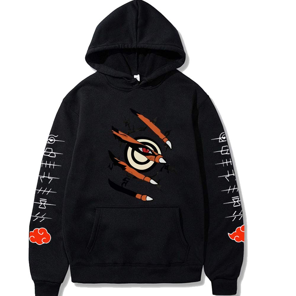 GenericNaruto Kakashi Hatake Hoodies Unisex Japanese Anime Print Hoodies Cool Loose Hooded Sweatshirts Pullovers Tops