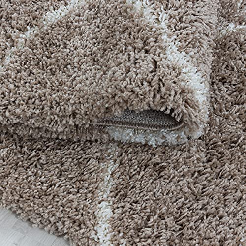 Tapis design isolant et doux pour sol froid carreaux beige - 8