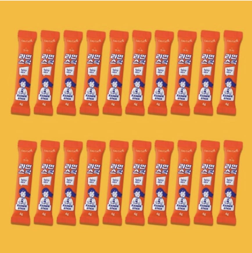 Korean Ramen Soup Powder Sticks, Spicy Flavor, 1 Box, 20 Sticks per Box, 4g Each, Instant Ramen Broth Packets for Easy Cooking, Camping & Travel – Just Add Hot Water for Ramen Taste