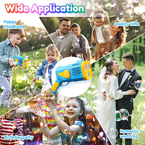 Bubble Machine Gun: Bubble Gun With Colorful Lights/Bubble Solution, Bubble Gun Blower For Adults Kids Rocket Launcher Bubble Machine, Summer Toy Gift For Outdoor Indoor Birthday Wedding Party #TOP5