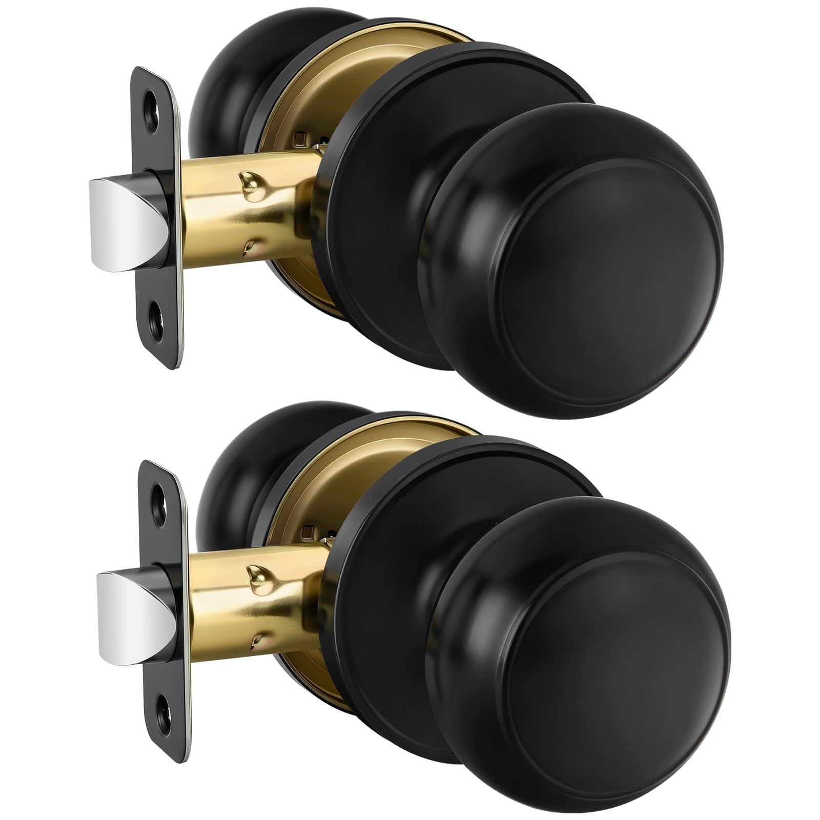 Haidms 6 Pack Matte Black Door Knobs Interior Privacy, Black Interior Door Knobs for Bedroom or Bathroom Classic Round Doorknobs Hardware — Amazon image 21
