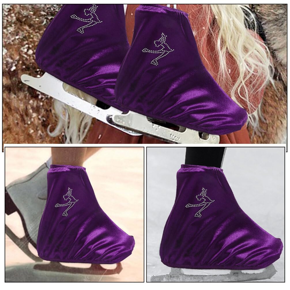 Happyyami Fundas para Patines De Hielo Elásticas Cubiertas De Poliéster para Botas De Hockey Y Patinaje Artístico Niños Y Adultos 7.87X5.90 Pulgadas Protección Ajustable