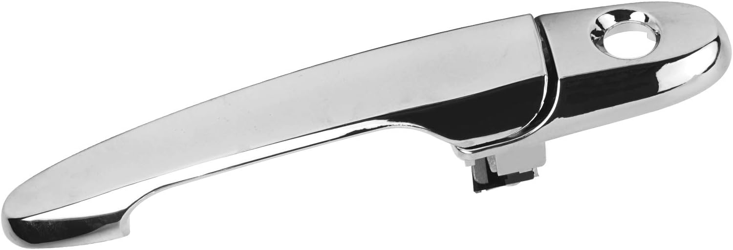 Front view of the chrome NPAUTO exterior door handle.