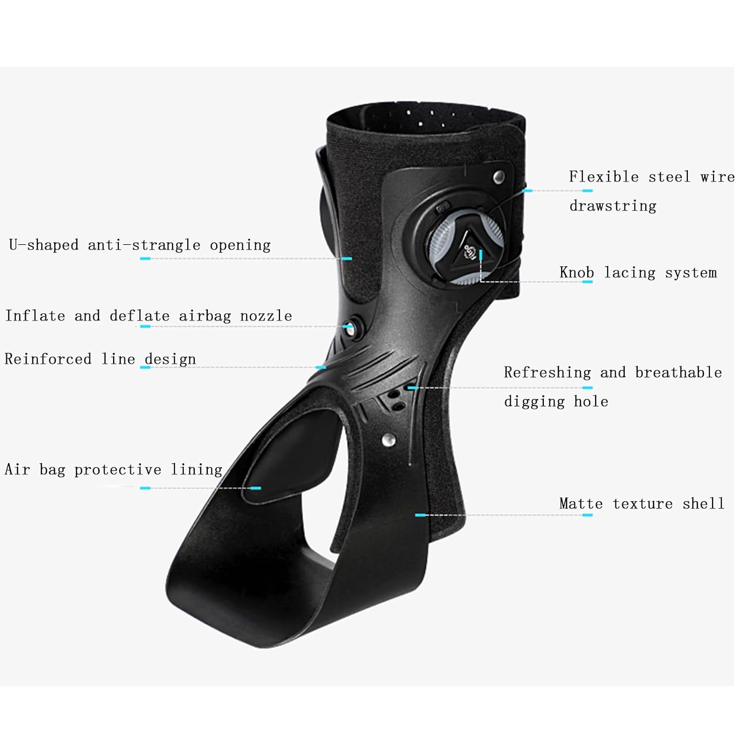 Foot Drop Brace, Drop Foot Brace, Drop Foot Brace Orthosis With air bag, Ankle Orthosis Can Be Worn with Shoes, Orthopedic Ankle Support for Improved Walking Gait, Left