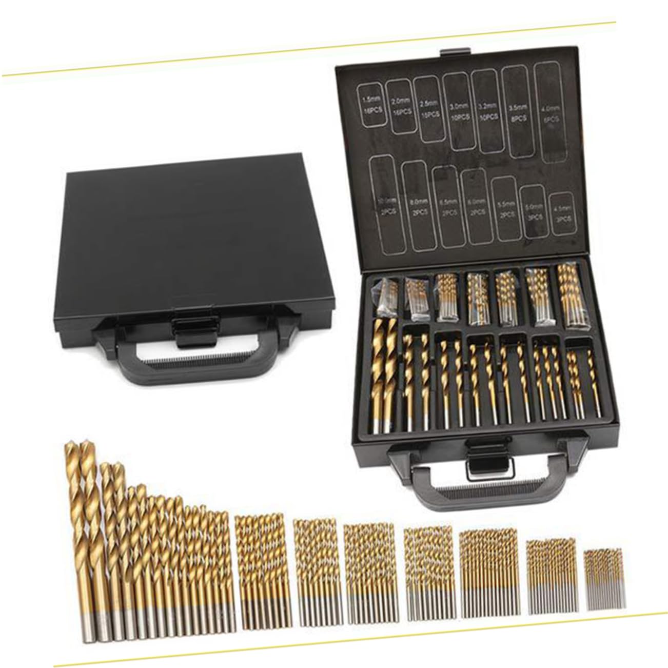 99piezas Brocas De Brocas De Nitruro De Titanio Acero De Alta Resistencia Para Metal Plástico Madera Compatible Con Taladros y Máquinas