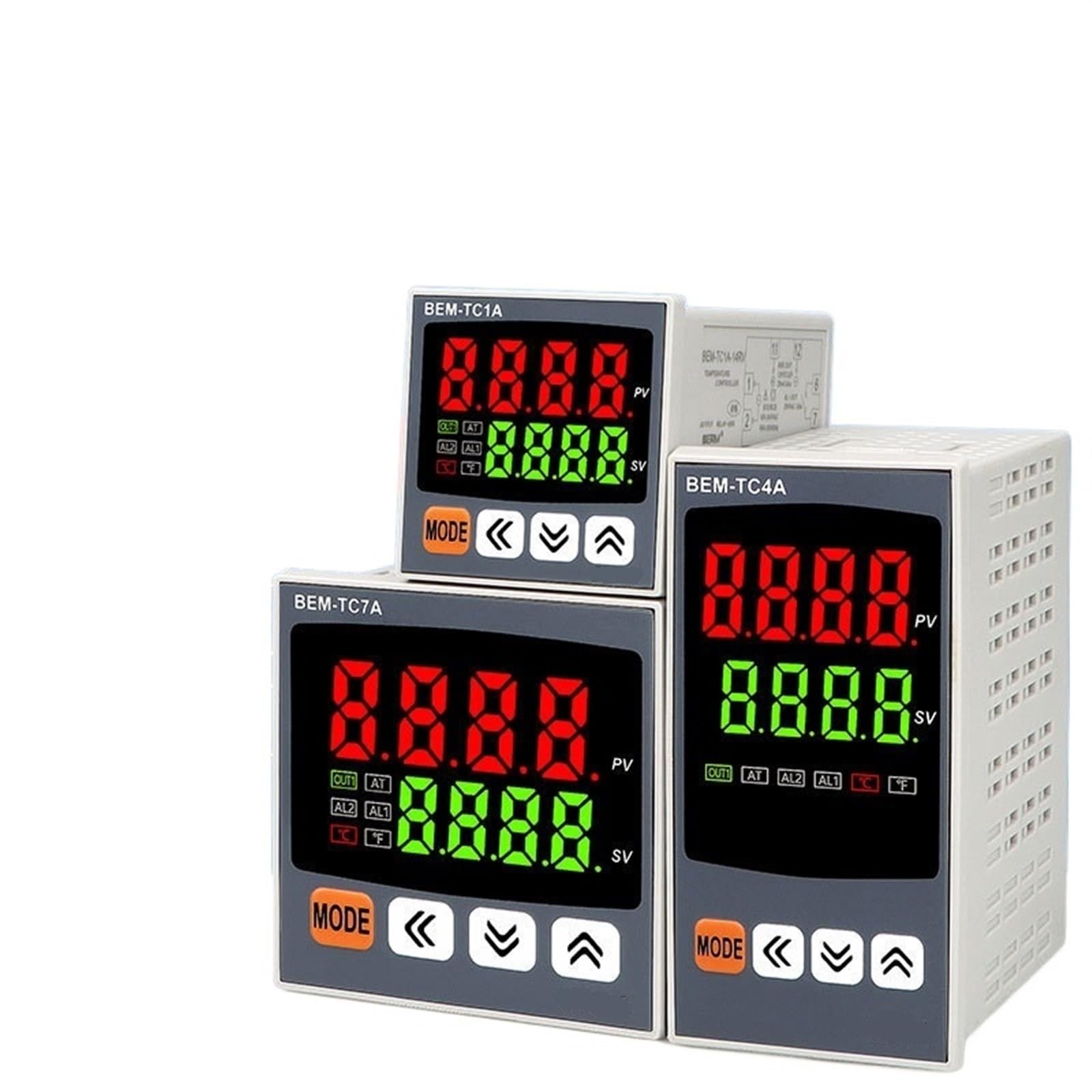 Termostato inteligente TC4A 1A 7A controlador de temperatura pantalla digital ajuste PID de alta precisión controlador de salida dual universal (Size : BEM-TC7A-14RV)