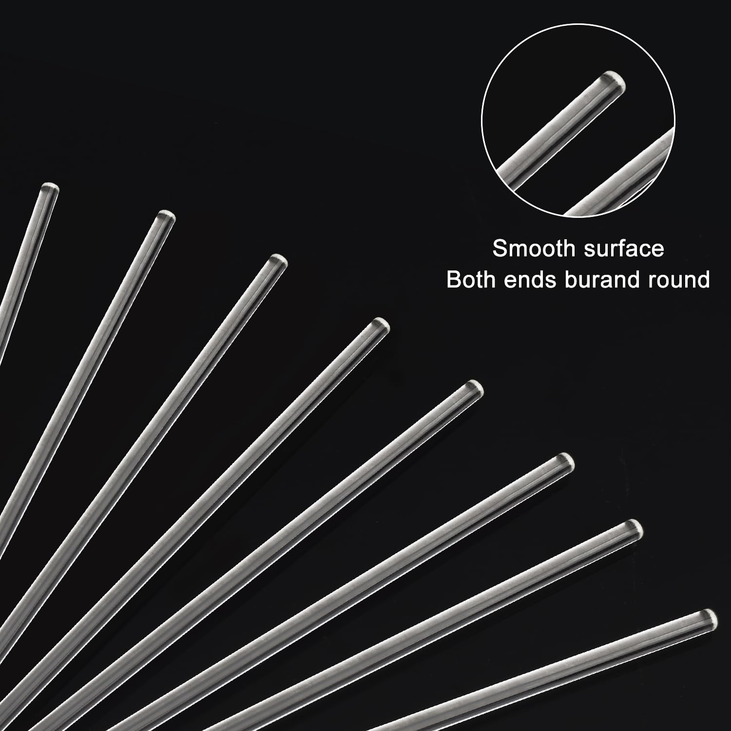 stoneylab Varillas de Agitación de Vidrio, 300 mm de Largo Varillas de Vidrio de Borosilicato Agitadores Sticks con Extremos Redondeados Barra de Vidrio Macizo para Lab Cocina Ciencias, Paquete de 8