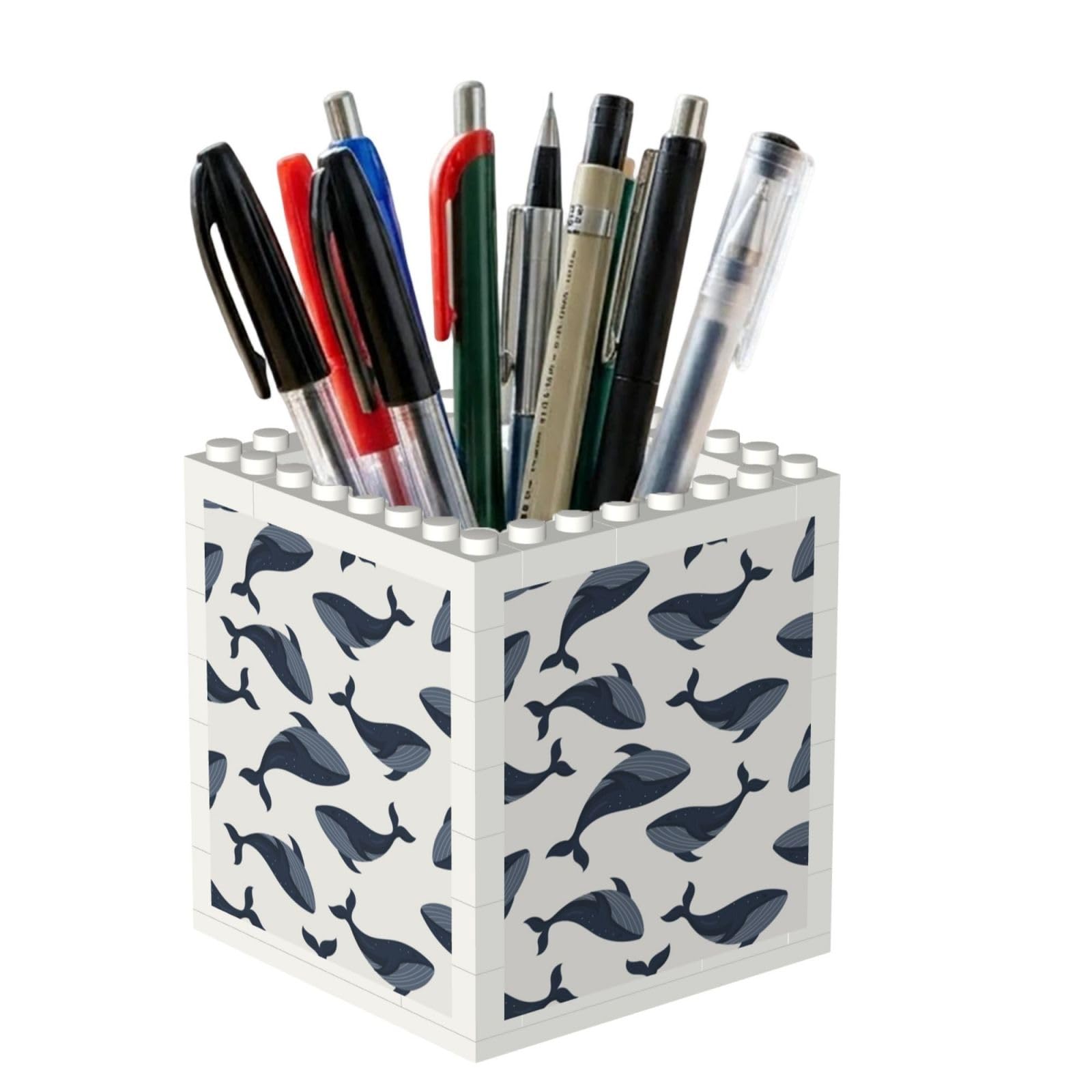 Poadnly Whale, Pen Pot Pencil Holder for Office Home School, Compact Desk Organiser for Office Stationery