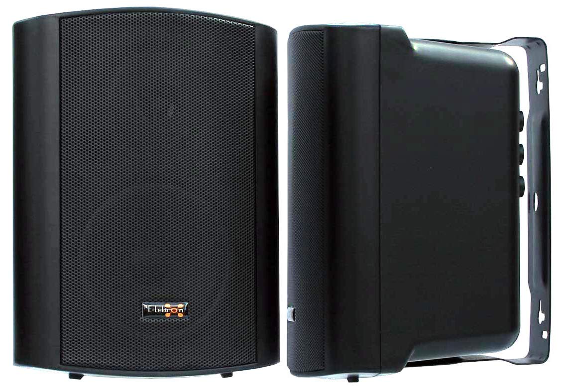 Elektron EWL5A Stereo Aktiv Wand-Lautsprecher Paar inkl. Wandhalter - 5" 2X 60W (Schwarz)