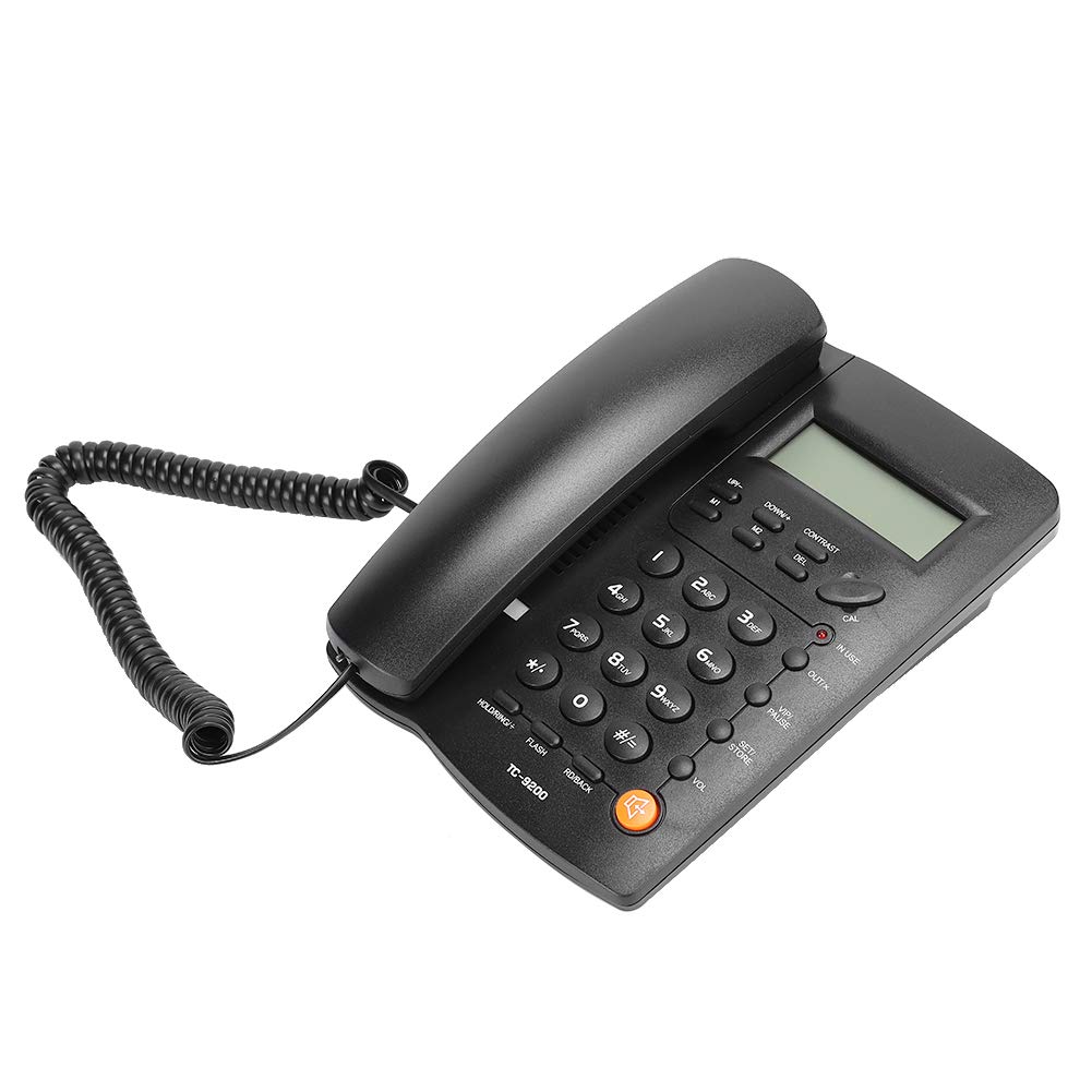 Telefono Fisso con Filo, Telefono Fisso Vivavoce da Tavolo Supporto telefonico cablato ricomposizione e richiamata, Funzione Flash per Ufficio/casa/Azienda/Camera degli Ospiti