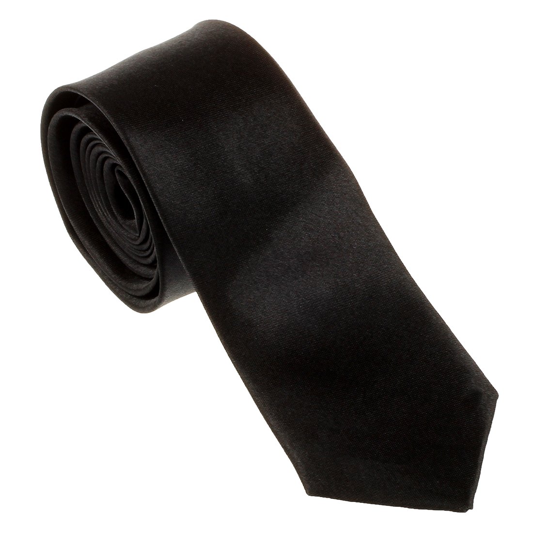 Joselin Unisex Black Polyester Tie 2 Pack Black 5cm, Black