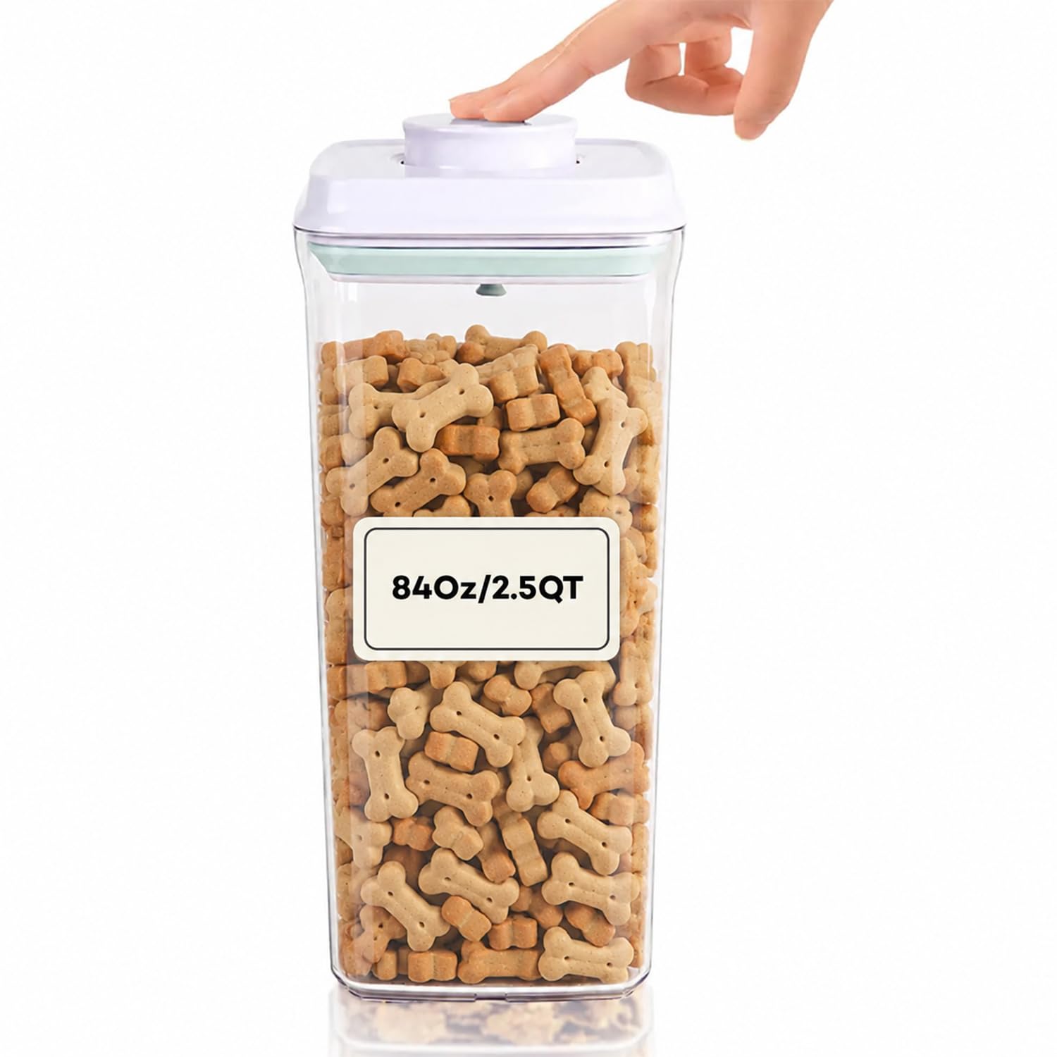 Ichewie 1-Pack: 2500Ml - Boptop (1Pc) Airtight Food Storage Container – Mechanical Silicone Seal Canister - Bpa-Free - 2500Ml
