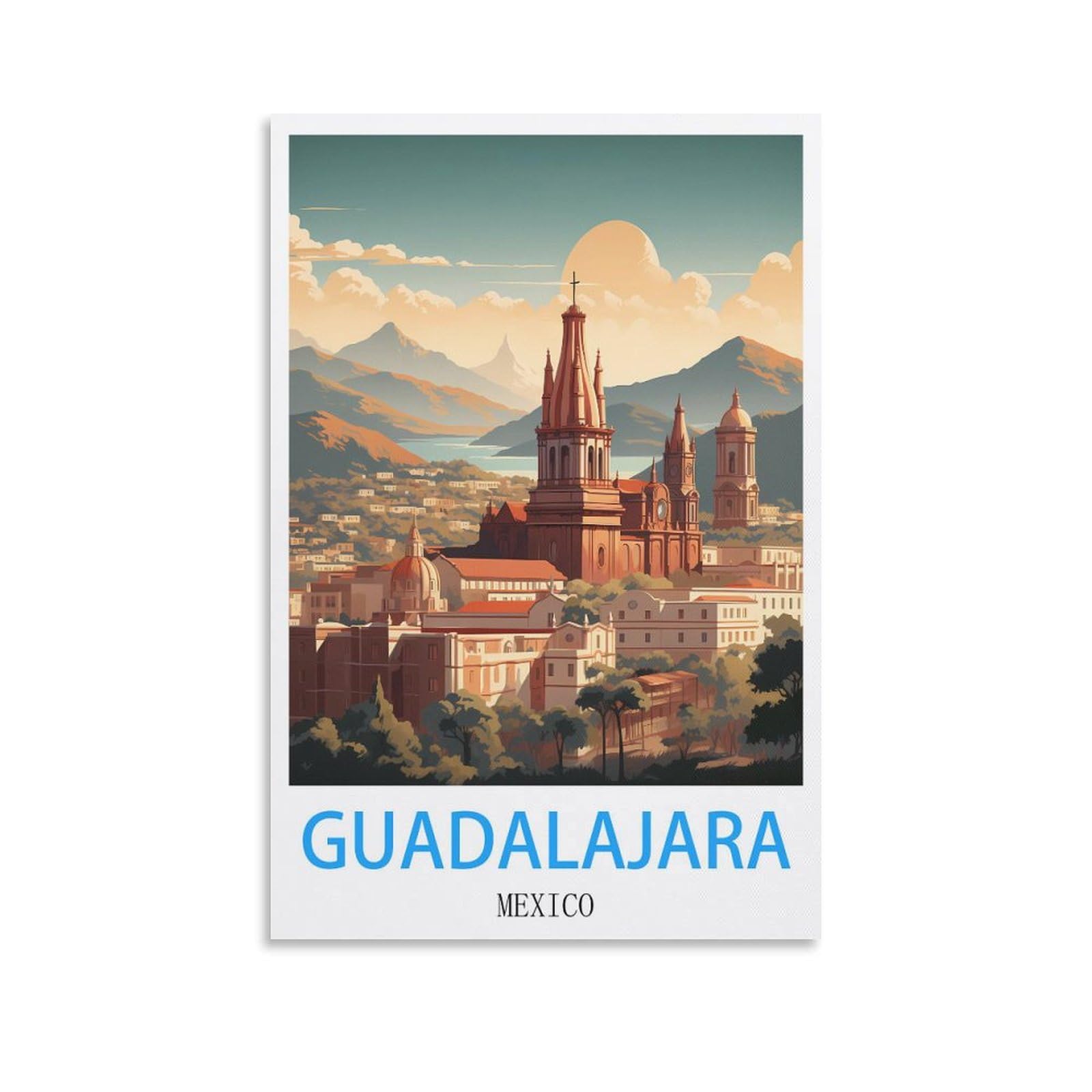 Metal Tin Sign Plaque Poster,Guadalajara Mexicos,Art Plaque Poster Wall Decor for Home Tool Room Bar Club Restaurant Cafe 15x30cm