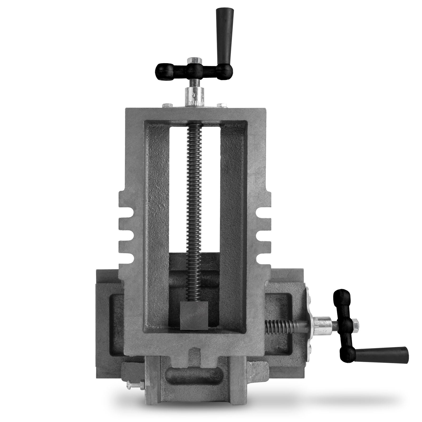 EBERTH Tavola a croce in ghisa e acciaio, piano di lavoro 120 x 230 mm, altezza 100 mm, morsa per lavori di foratura e fresatura, tavola di fresatura per trapano, fresatrice e banco di lavoro