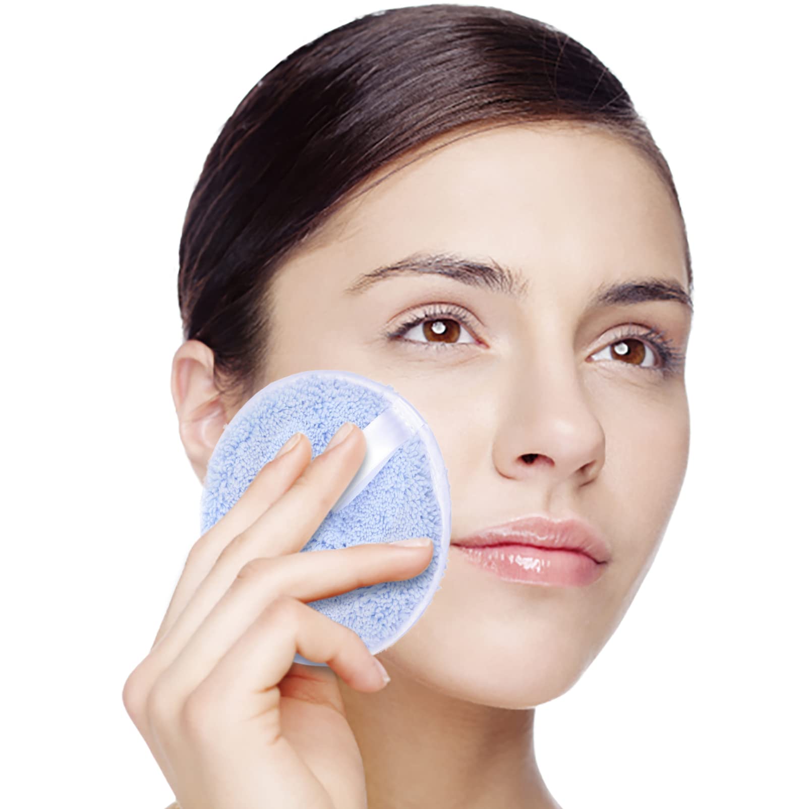 FRCOLOR 15pezzi Spugne Struccanti Rotonde Accessori Per Trucco Lavabili e Morbide Per La Pulizia Del Viso e Make-up Quotidiano