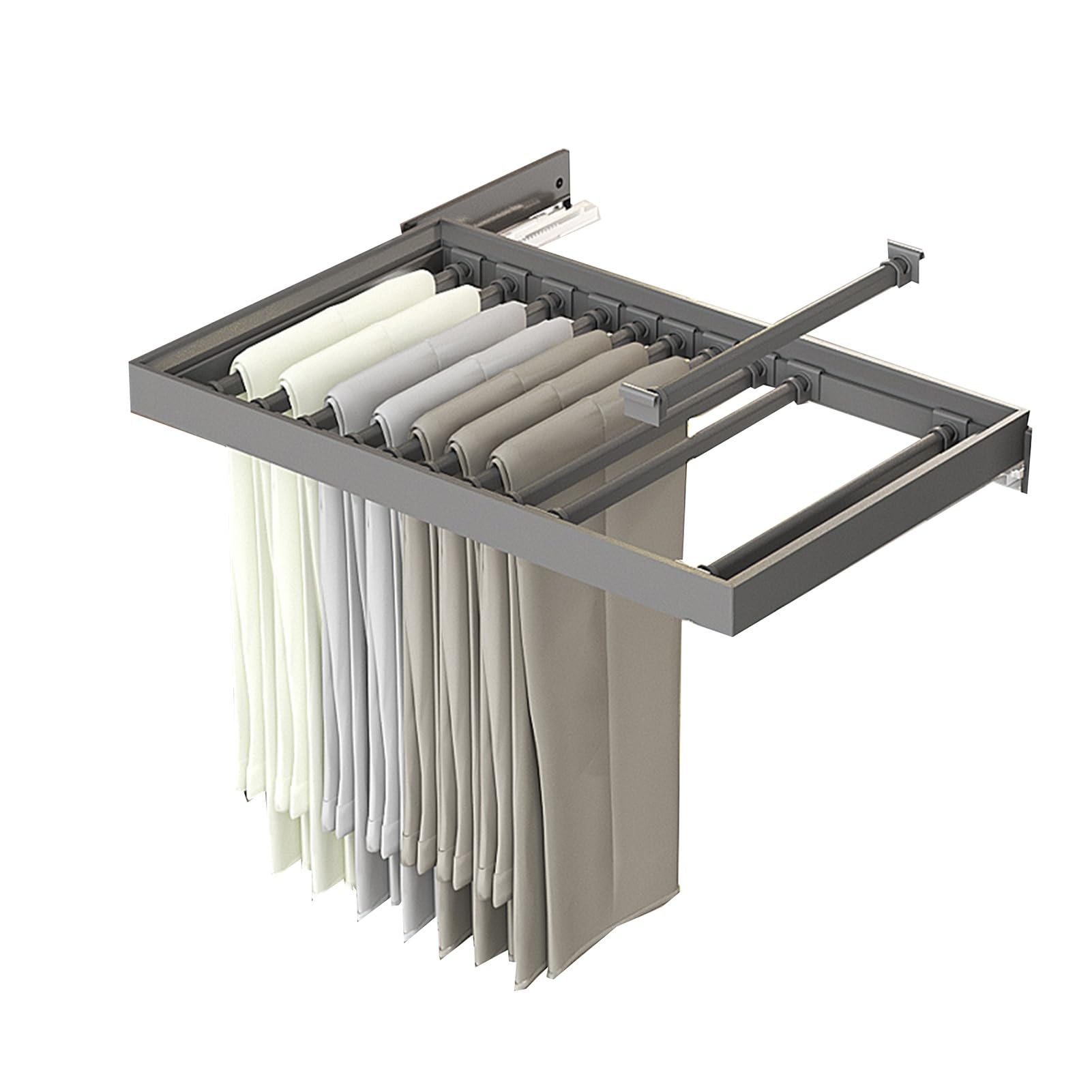 Versteckter Wäscheständer, Wäscheständer über der Waschmaschine, eingebauter Kleiderschrankkorb, platzsparende, ausziehbare Hosenablageschublade (560-610 mm)