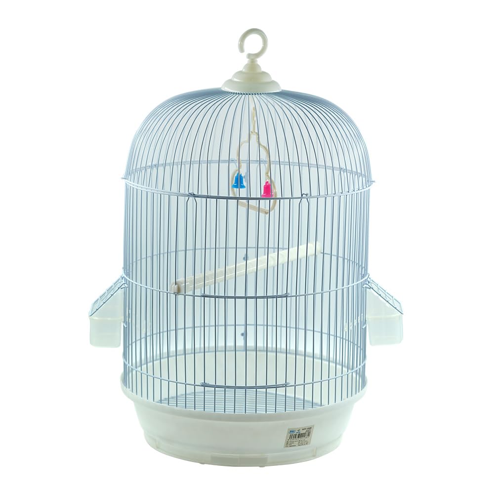 Jaula para pajaros Jaula agapornis con comederos,Palos Jaulas pájaros casa Grande Redonda 34 * 50CM (SOY0188 Beige)