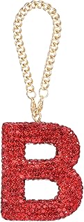 sourcing map Abalorio de letra brillante para coche, letra inicial para espejo retrovisor del coche, adorno de cristal colgante para mujeres, bolsas, taza de agua, manualidades