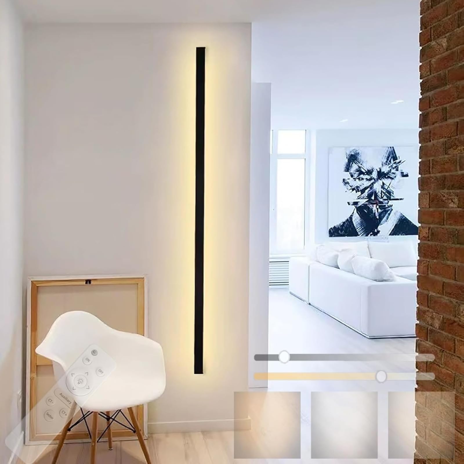 Lámpara de pared escalera larga moderna e interiores con tecnología LED lineal 8