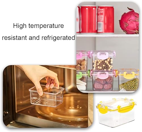 Miniatura 6 de Contenedor de almacenamiento de alimentos, a prueba de fugas, caja de alimentos para refrigerador, con tapa, contenedor de preparación de alimentos