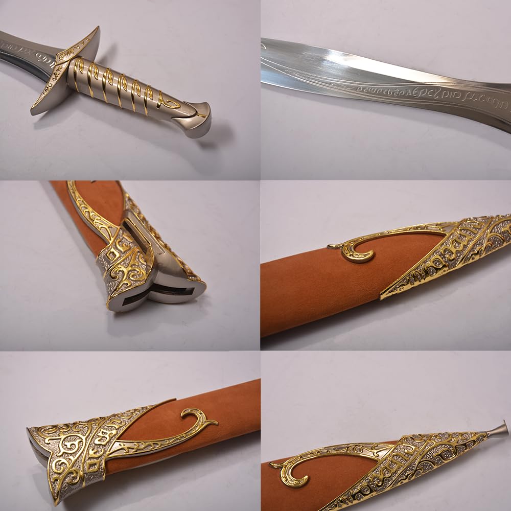 51 cm Edelstahl Elben Schwert für Cosplay, Kollektion-Gelb, kurze Version
