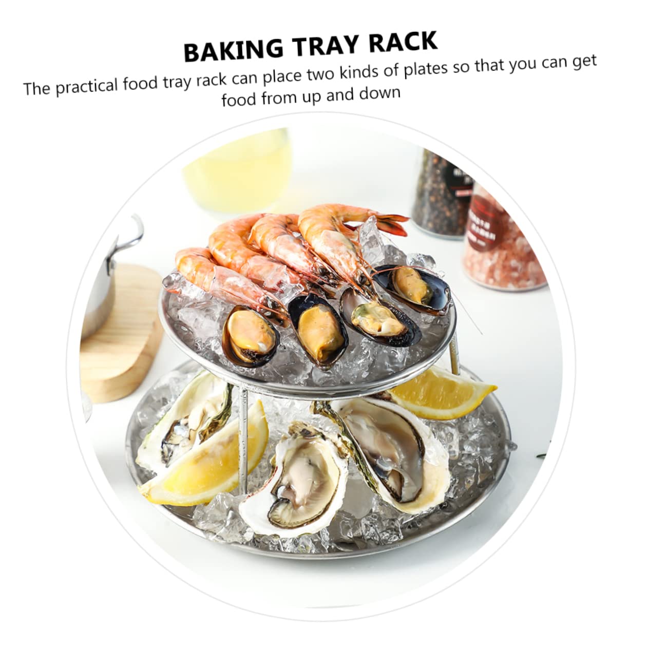 Gatuida 2pièces Support De Plateau à Fruits De Mer Acier Inoxydable Support Multifonction Pour Cuisine Et Restaurant Pour Grillades Et Service De Snacks Rack Résistant Aux Déformations