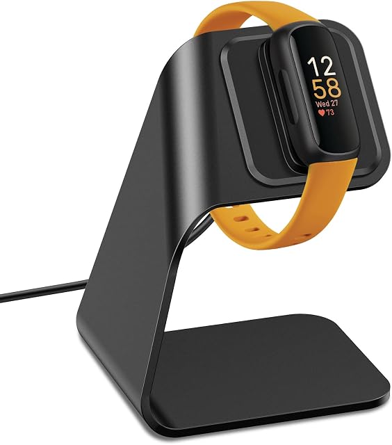 NANW Charger Dock Compatible with Fitbit Inspire 3, Charger Stand Charging Cable Station Base Cradle with 4.5ft USB Cord Replacement Accessories for Inspire 3 Smartwatch, Black