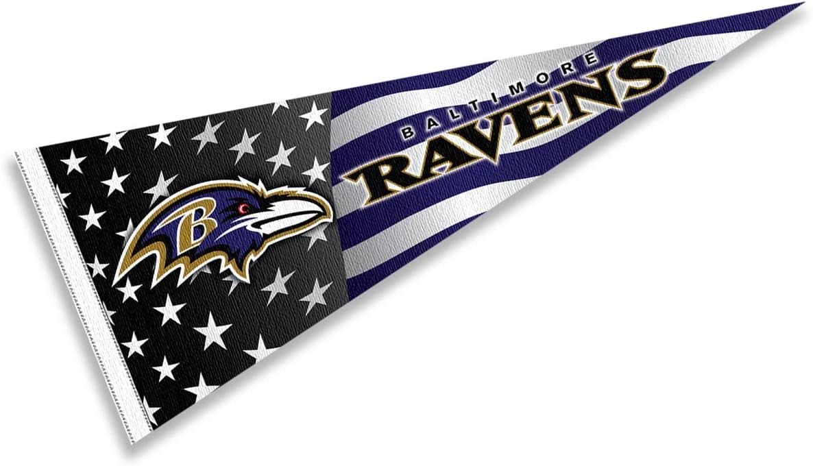 Baltimore Ravens Nation USA Americana Stars and Stripes Pennant Banner Flag