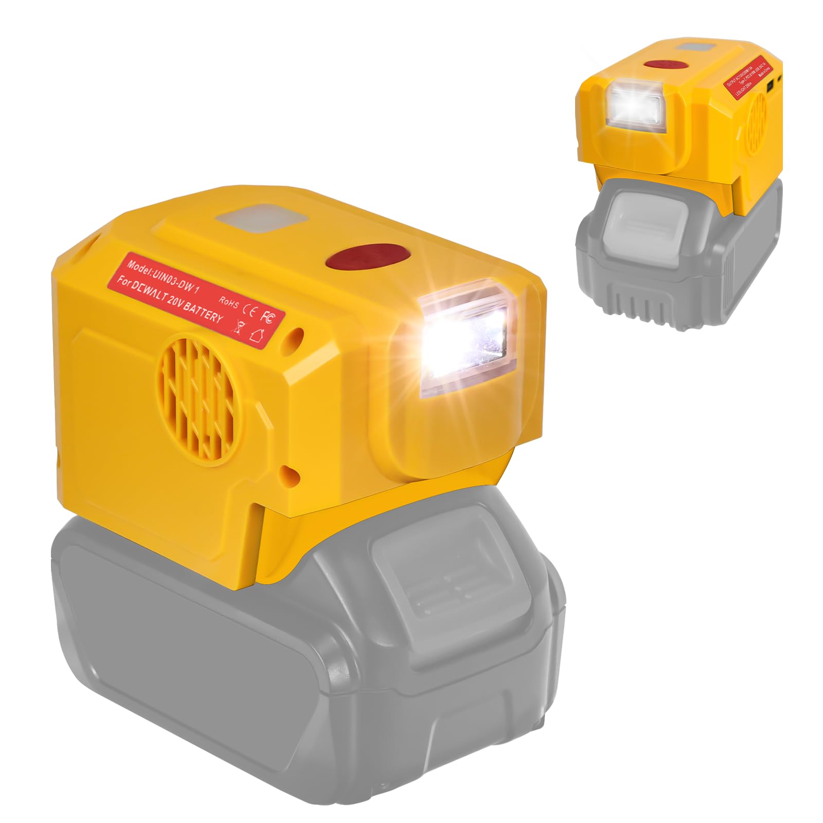 200W for Dewalt Power Inverter, for DeWalt 20V Battery Adapter Charger, with 110V AC Outlet &USB Port&Type-C Port& LED Light Portable Power Source