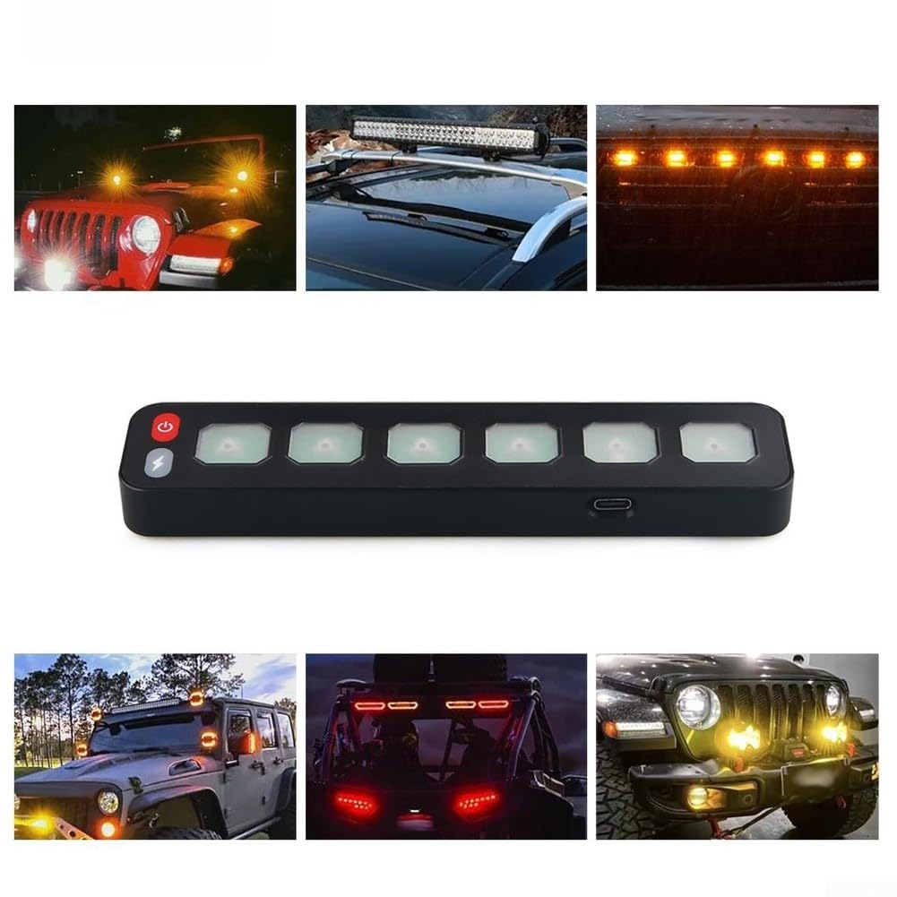 Panel de control táctil inalámbrico de 6 vías RGB intermitente interruptor de relé electrónico 80 A corriente máxima USB C carga metal ABS construcción para coche, camión, vehículo
