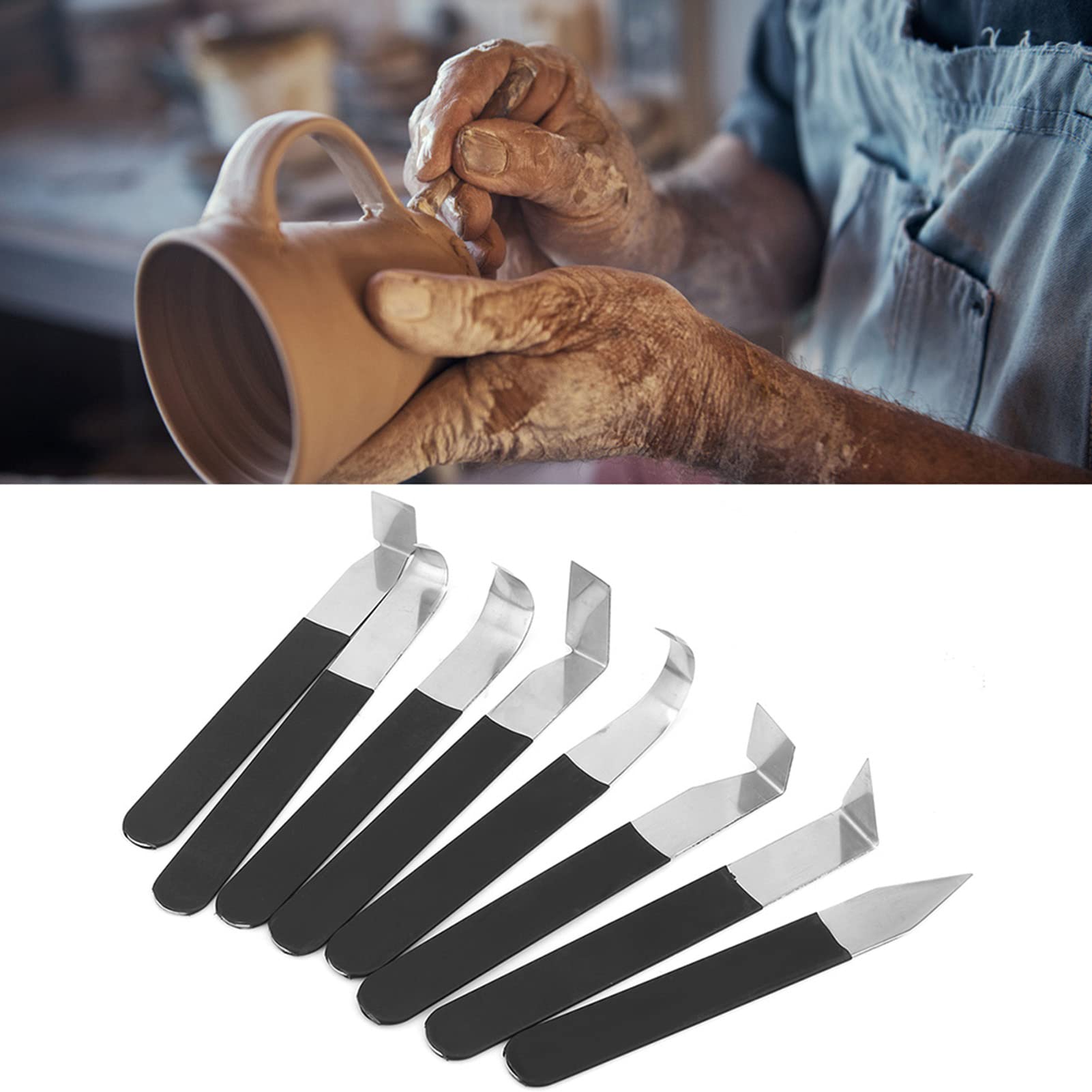 SHEIN Set da 8 pezzi di attrezzi in legno per la scultura in ceramica