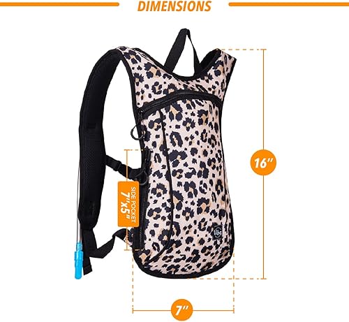 Vista 3 de Vibe Festival Gear Mochila de hidratación con bolsa de agua de 2 L para mujeres, hombres, adolescentes y niños, Hydropack Hydro Sports, al aire