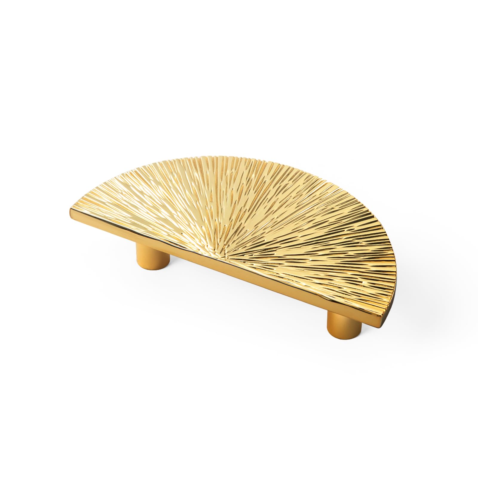 Deuschwer 6-Pack Zinc Alloy Cabinet Pulls with 2.5''Hole Centers - Sunburst Textured Rich Gold Drawer Pulls for Wardrobe & Kitchen