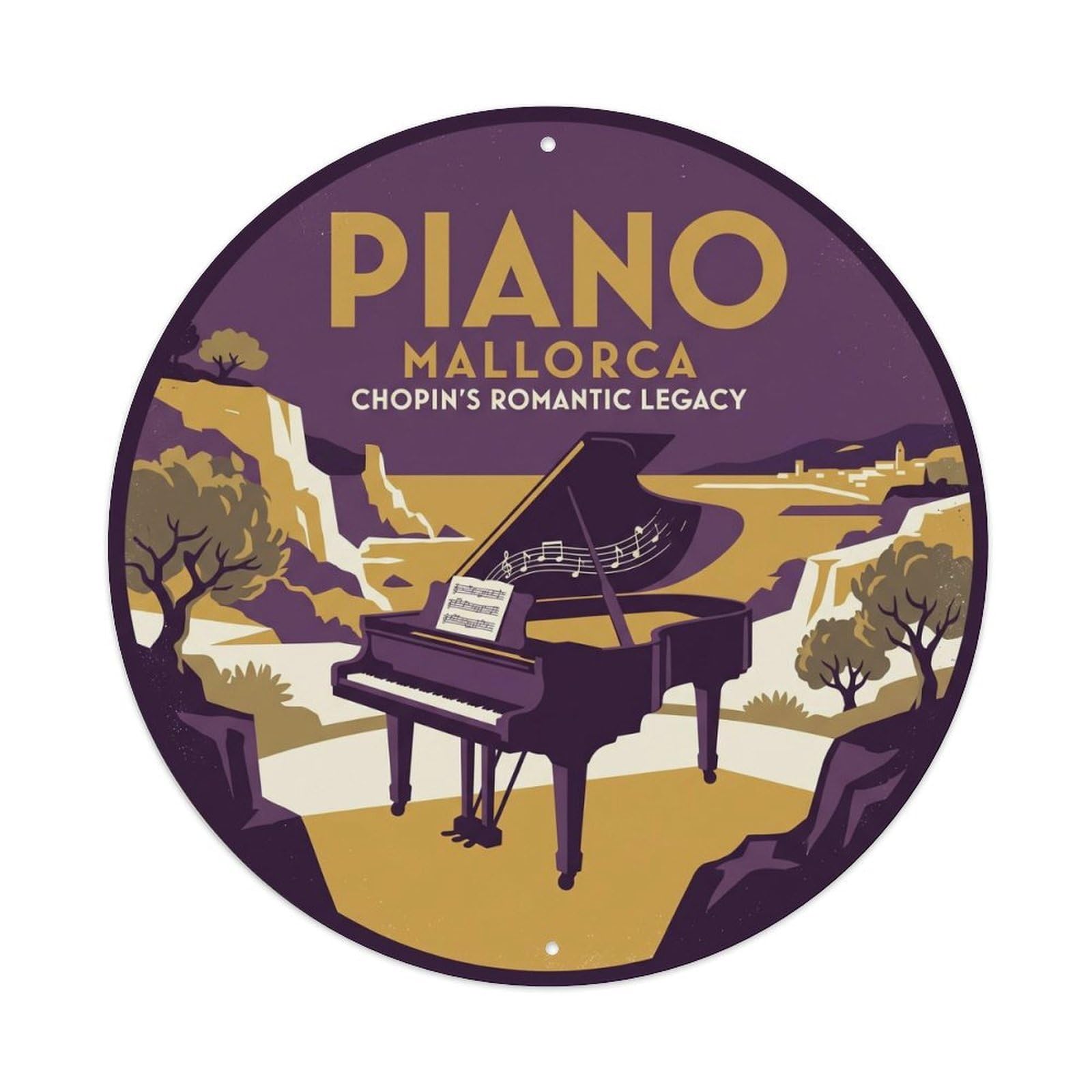Mallorca Piano Music Heritage Culture Travel Metal Tin Sign