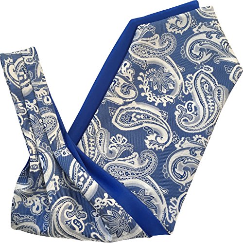 Cravate à nouer soi-même en satin bleu marine motif cachemire jacquard taille unique