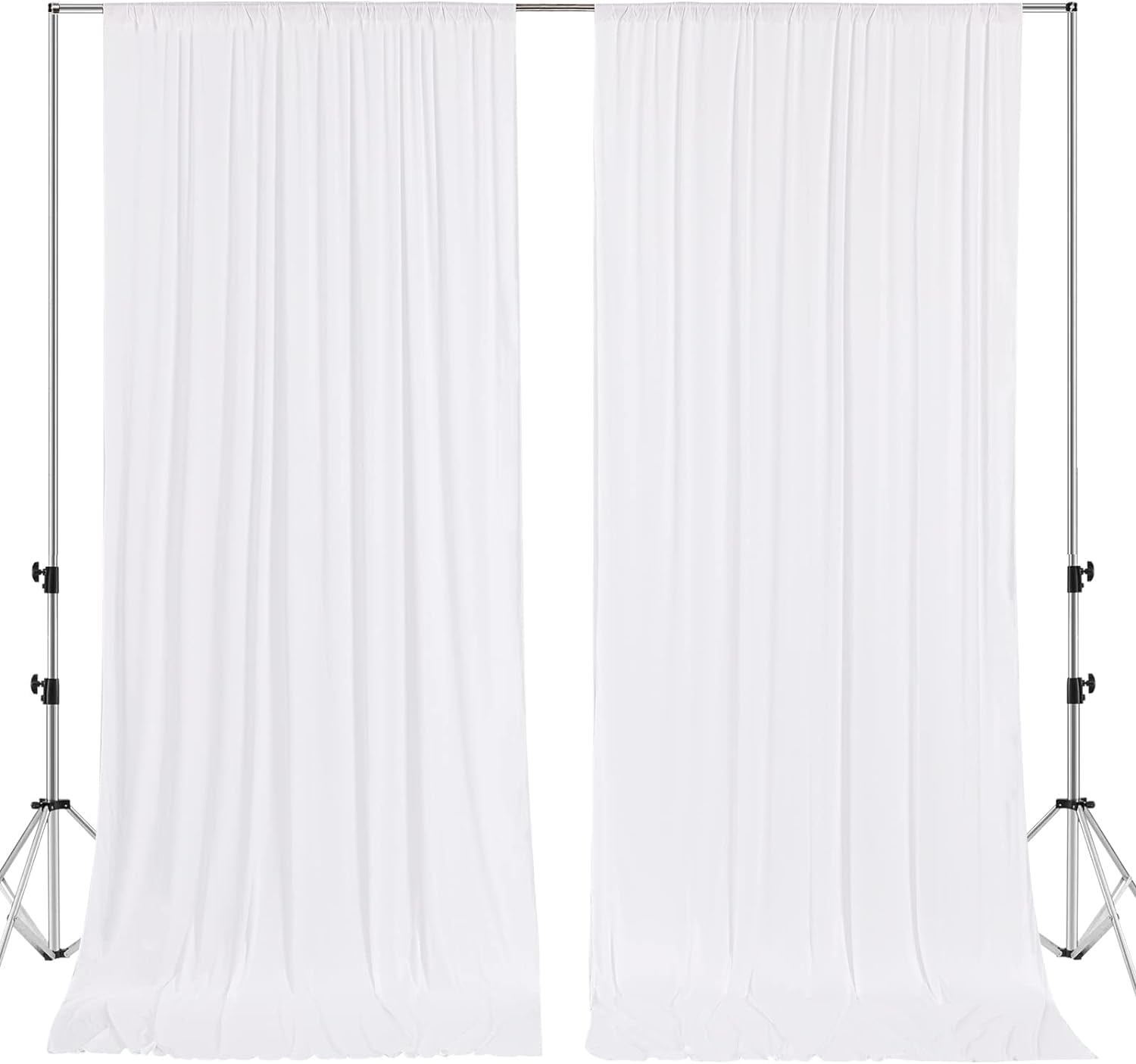 HomeArt 4 Ft. x 12 Ft. White Backdrop Curtains Panels, Wrinkle Free Polyester Photography Backdrop Drapes, Wedding Party Home Decoration Supplies-picture-14
